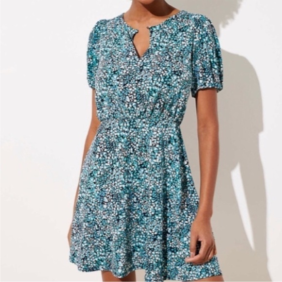 Loft Blue Floral Dress - Picture 1 of 9